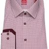 Hemden Pure | Pure Hemd - Slim Fit - Print - Rot / Weis