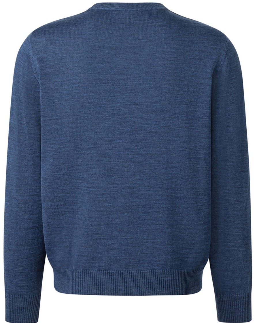 Pullover & Strick MAERZ Muenchen | Maerz Muenchen Pullover - Comfort Fit - Rundhals - Merinowolle - Blau