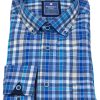 Hemden Redmond | Redmond Hemd - Regular Fit - Button Down - Bio Baumwolle - Kariert - Blau