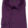 Hemden Eterna | Eterna Hemd - Modern Fit - Performance Shirt - Button Down - Rot / Dunkelblau