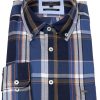 Hemden Fynch-Hatton | Fynch-Hatton Hemd - Casual Fit - Button Down - Kariert - Dunkelblau - Ohne Ovp