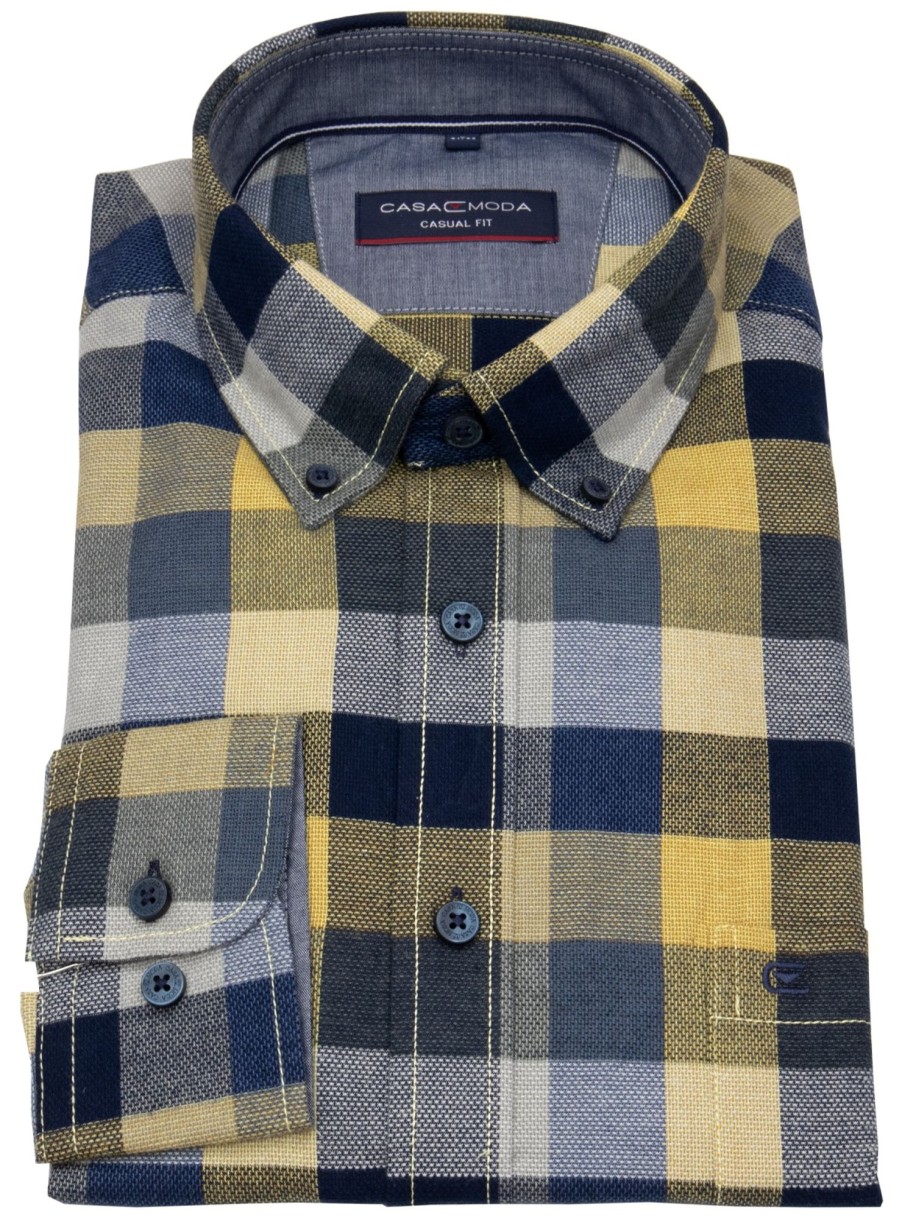 Hemden Casa Moda | Casa Moda Hemd - Casual Fit - Button Down - Mehrfarbig Kariert