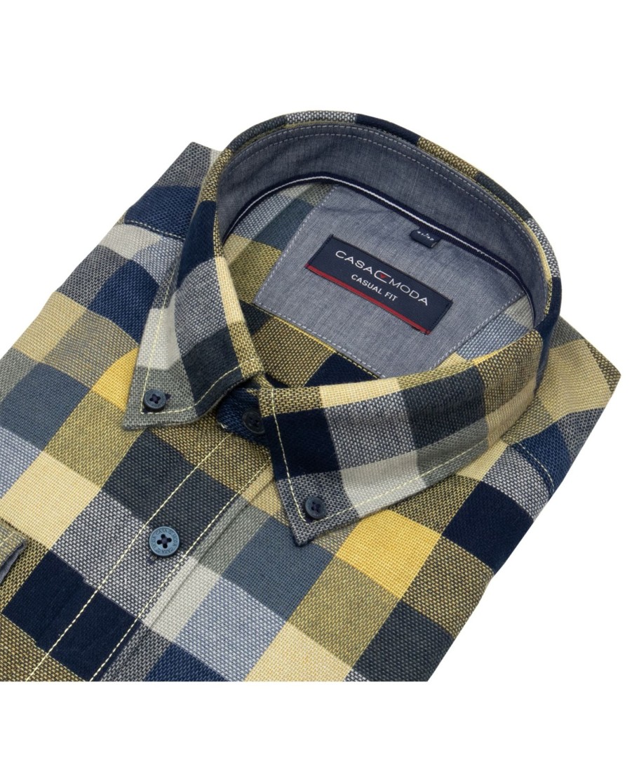 Hemden Casa Moda | Casa Moda Hemd - Casual Fit - Button Down - Mehrfarbig Kariert