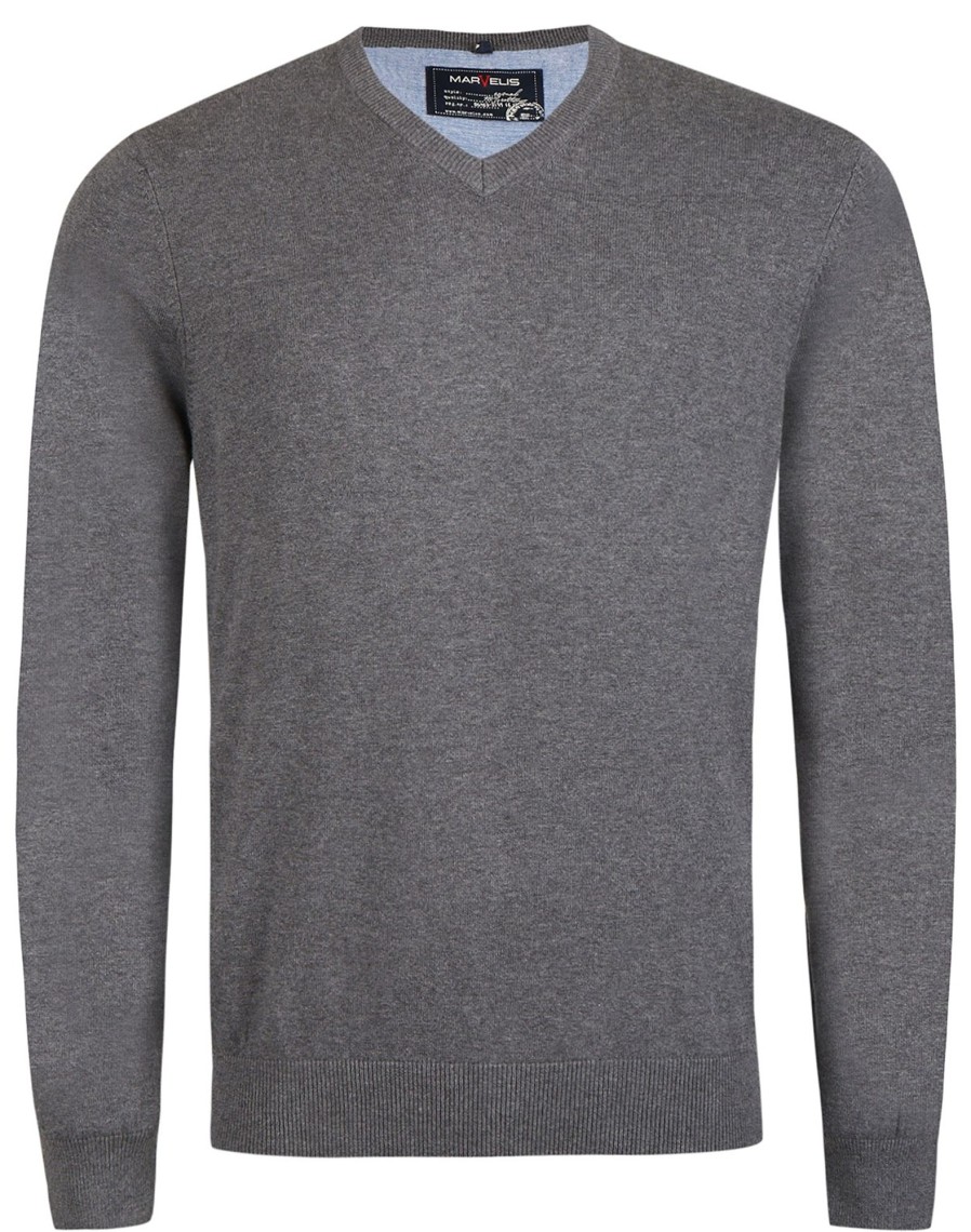 Pullover & Strick Marvelis | Marvelis Pullover - V-Ausschnitt - Anthrazit