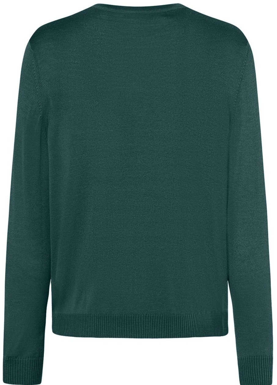 Pullover & Strick MAERZ Muenchen | Maerz Muenchen Pullover - Comfort Fit - V-Ausschnitt - Merinowolle - Grun