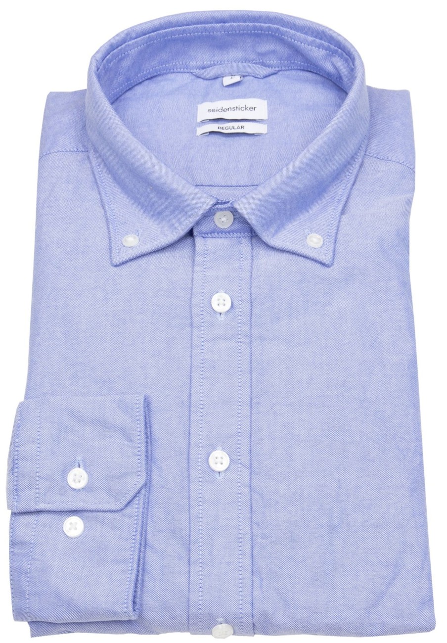 Hemden Seidensticker | Seidensticker Hemd - Regular Fit - Button Down Kragen - Oxford - Hellblau