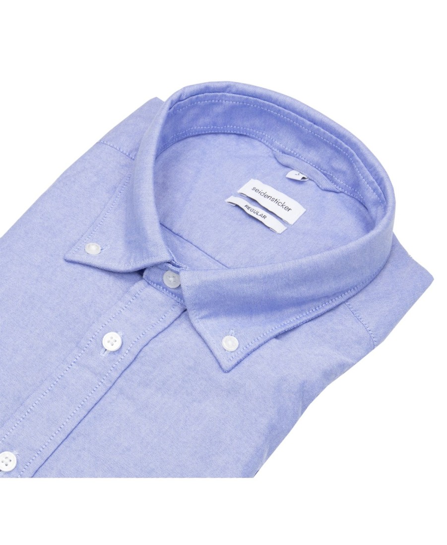 Hemden Seidensticker | Seidensticker Hemd - Regular Fit - Button Down Kragen - Oxford - Hellblau