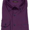 Hemden Eterna | Eterna Hemd - Modern Fit - Performance Shirt - Button Down - Rot / Dunkelblau - Ohne Ovp