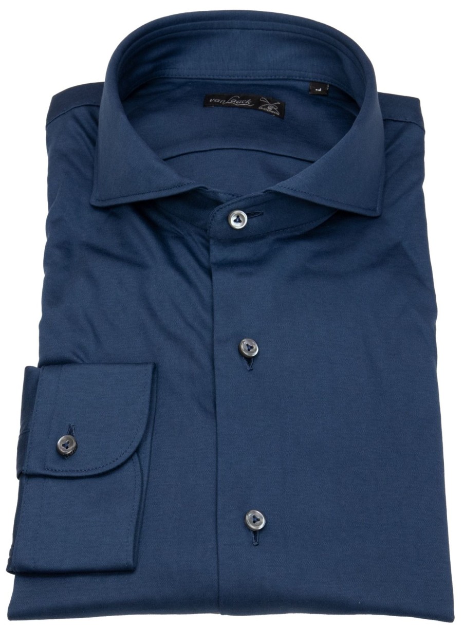 Hemden van Laack | Van Laack Hemd - Slim Fit - Haikragen - Jersey - Dunkelblau