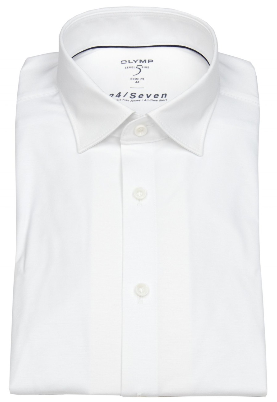 Hemden OLYMP | Olymp Hemd - Level 5 - 24 / Seven - All Time Shirt - Weis - Extra Langer 69Cm Arm