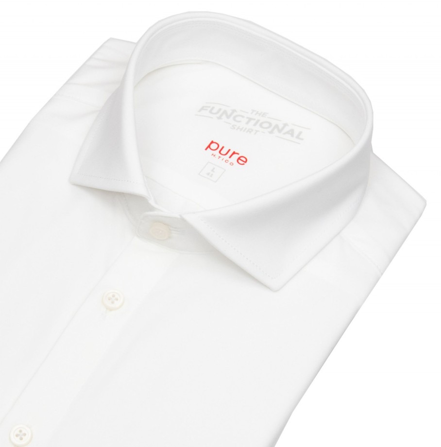 Hemden Pure | Pure Hemd - Slim Fit - Functional Shirt - Haifischkragen - Weis