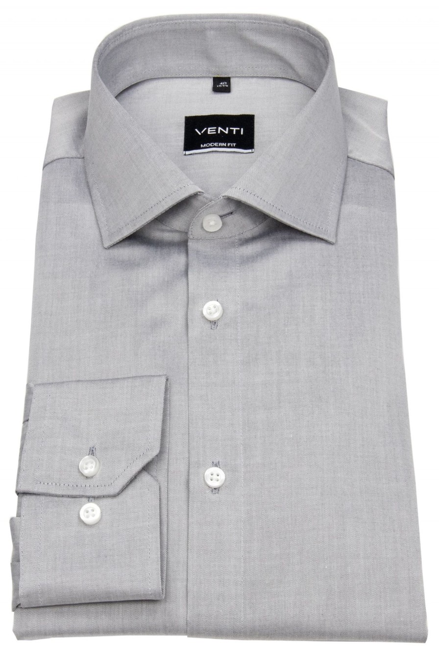 Hemden Venti | Venti Hemd - Modern Fit - Twill - Grau