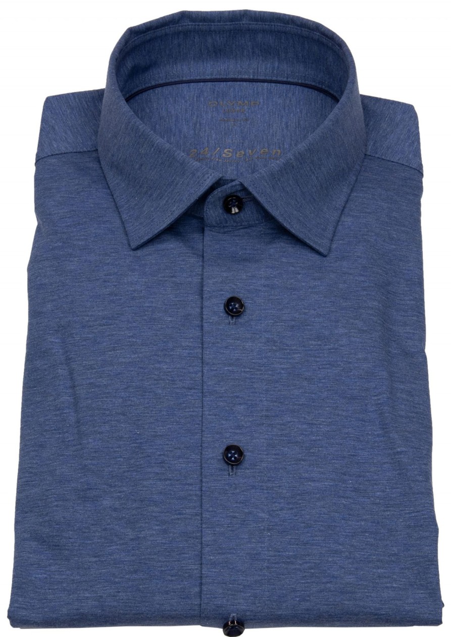 Hemden OLYMP | Olymp Hemd - Modern Fit - 24 / Seven - All Time Shirt - Rauchblau