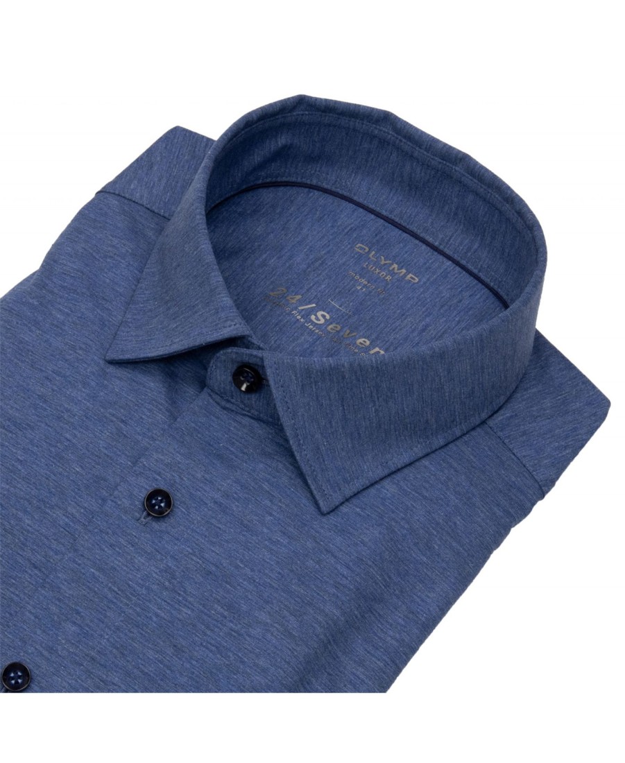 Hemden OLYMP | Olymp Hemd - Modern Fit - 24 / Seven - All Time Shirt - Rauchblau