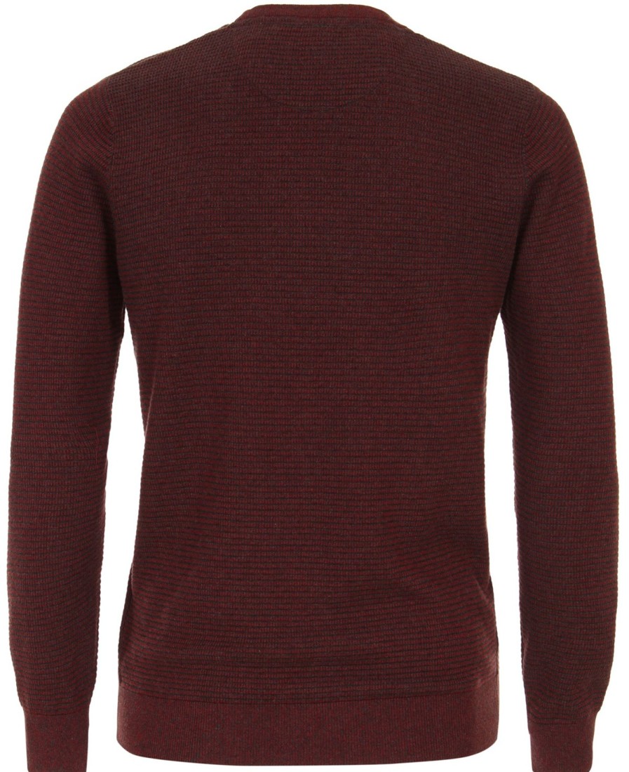 Pullover & Strick Casa Moda | Casa Moda Pullover - Rundhals Ausschnitt - Rot