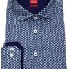 Hemden Pure | Pure Hemd - Slim Fit - Print - Dunkelblau / Blau / Weis