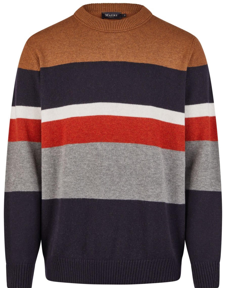 Pullover & Strick MAERZ Muenchen | Maerz Muenchen Pullover - Regular Fit - Schurwolle - Streifen - Mehrfarbig