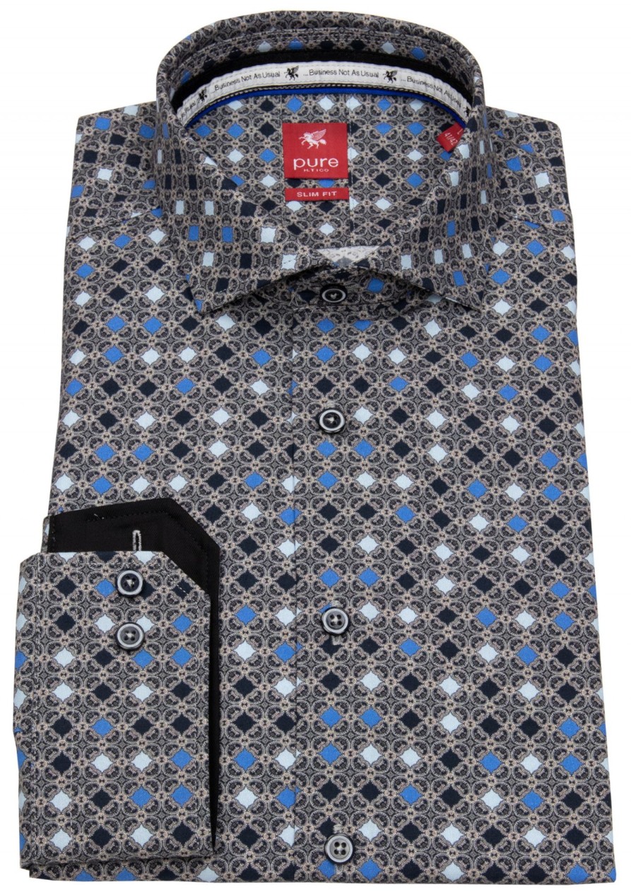 Hemden Pure | Pure Hemd - Slim Fit - Print - Mehrfarbig