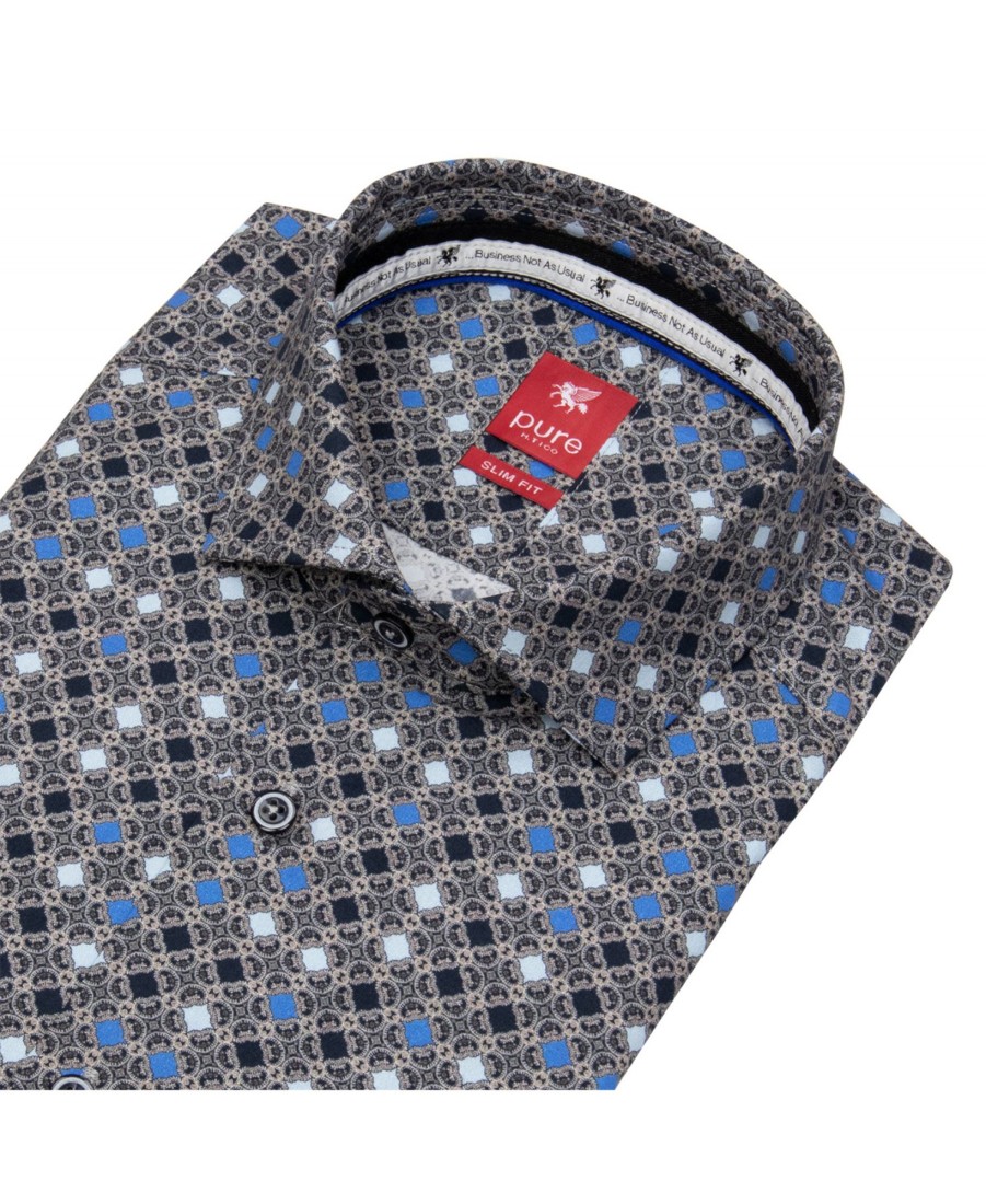 Hemden Pure | Pure Hemd - Slim Fit - Print - Mehrfarbig