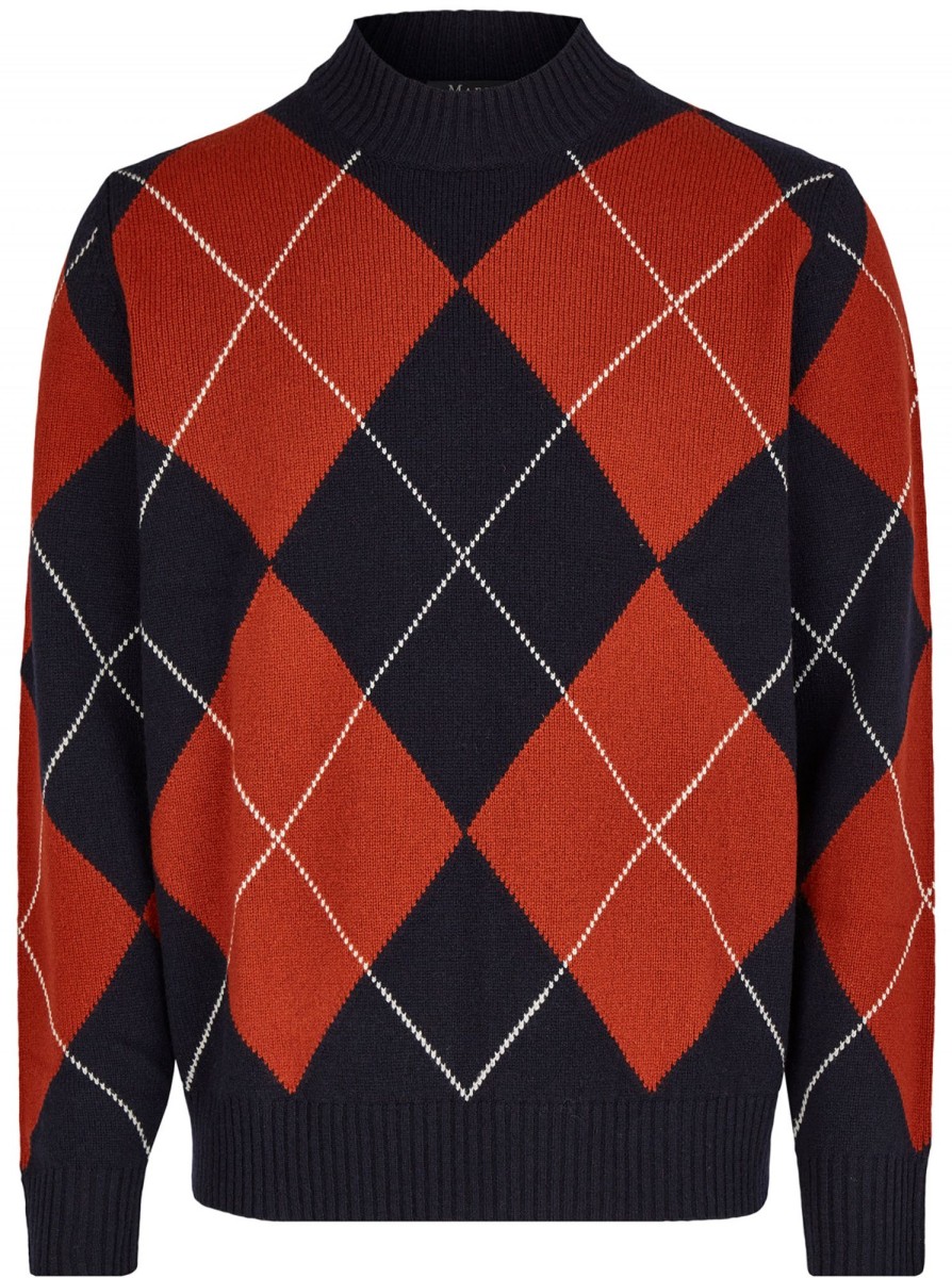 Pullover & Strick MAERZ Muenchen | Maerz Muenchen Pullover - Regular Fit - Schurwolle - Blau / Rot