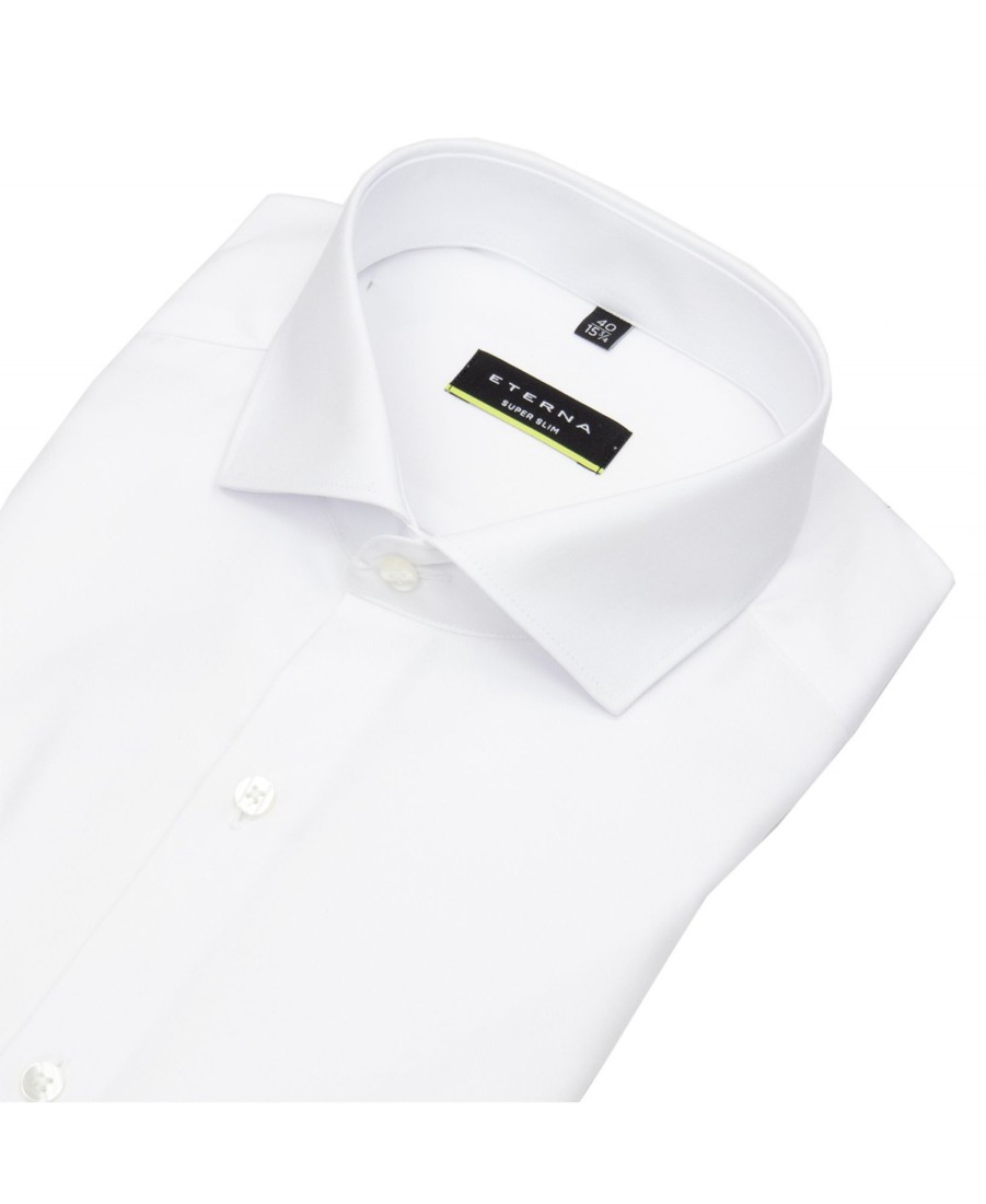 Hemden Eterna | Eterna Hemd - Super Slim Fit - Haikragen - Cover Shirt - Extra Blickdicht - Weis - Ohne Ovp