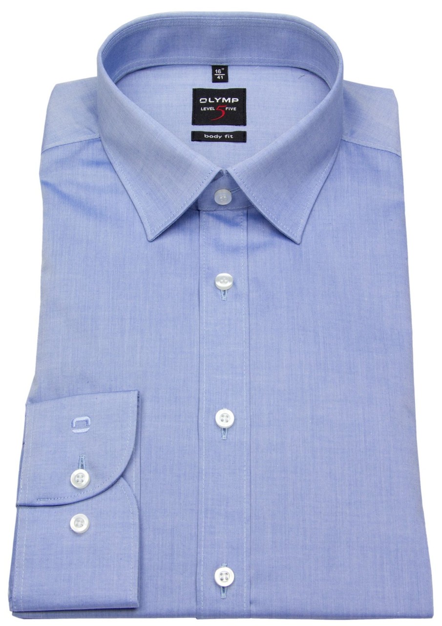 Hemden OLYMP | Olymp Hemd - Level Five Body Fit - Chambray - Blau - 69Cm Arm