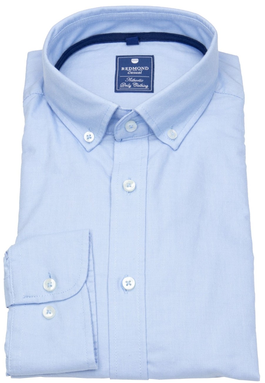 Hemden Redmond | Redmond Hemd - Comfort Fit - Button Down Kragen - Oxford - Hellblau