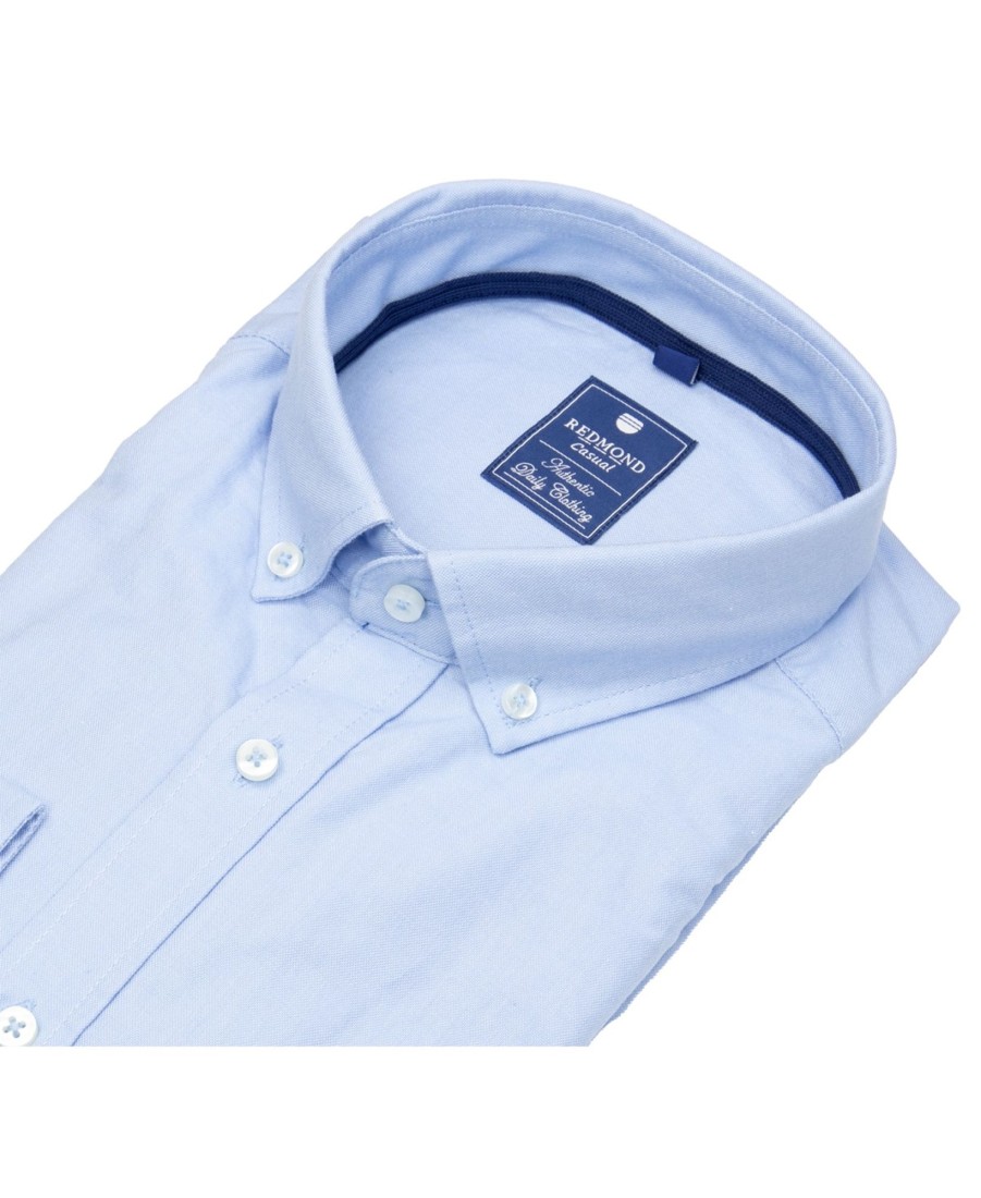 Hemden Redmond | Redmond Hemd - Comfort Fit - Button Down Kragen - Oxford - Hellblau