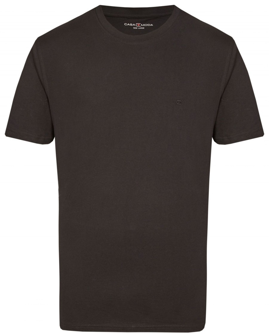 T-Shirts & Polos Casa Moda Rundhals-Ausschnitt | Casa Moda T-Shirt Doppelpack - Rundhals - Schwarz