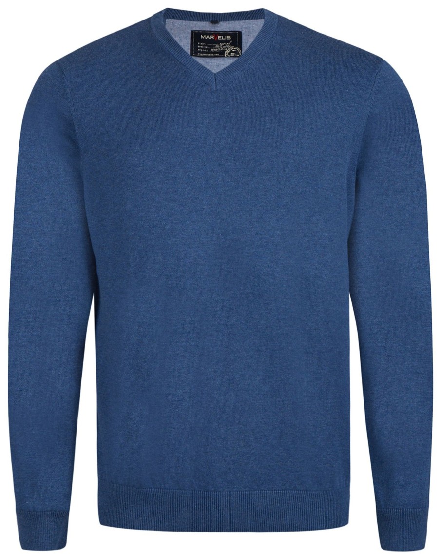 Pullover & Strick Marvelis | Marvelis Pullover - V-Ausschnitt - Blau