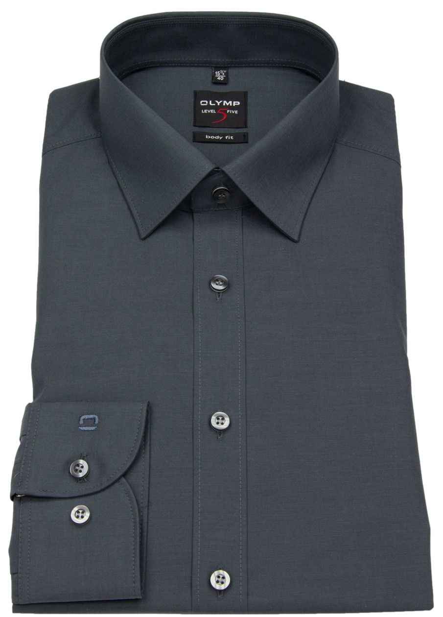 Hemden OLYMP | Olymp Hemd - Level Five Body Fit - Chambray - Anthrazit