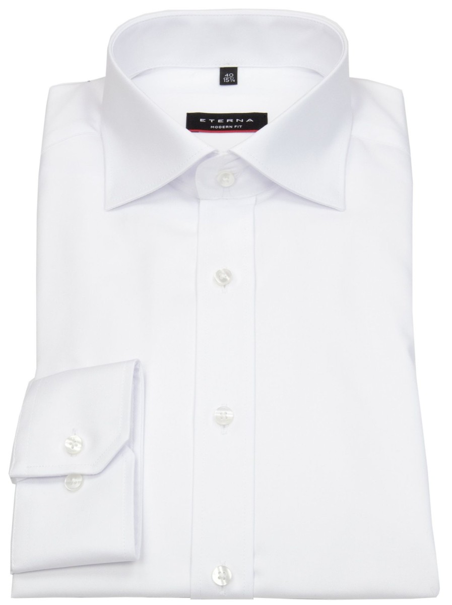 Hemden Eterna | Eterna Hemd - Modern Fit - Cover Shirt - Extra Blickdicht - Weis - Ohne Ovp