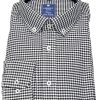 Hemden Redmond | Redmond Hemd - Comfort Fit - Button Down Kragen - Kariert - Schwarz / Weis - Ohne Ovp