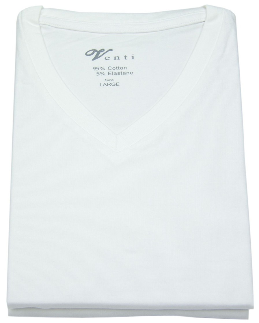 T-Shirts & Polos Venti V-Ausschnitt | Venti T-Shirt Doppelpack - Modern Fit - V-Neck - Weis