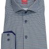 Hemden Pure | Pure Hemd - Slim Fit - Haifischkragen - Print - Blau