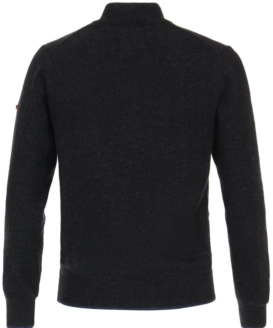 Pullover & Strick Redmond | Redmond Pullover - Troyerkragen Mit Reissverschluss - Schwarz