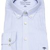 Hemden Fynch-Hatton | Fynch-Hatton Hemd - Casual Fit - Button Down - Feine Streifen - Blau / Weis