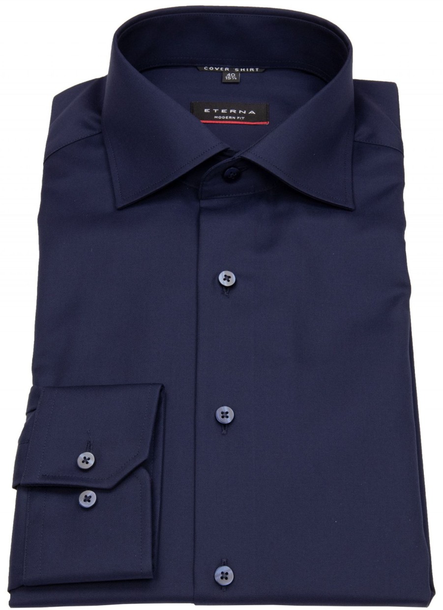 Hemden Eterna | Eterna Hemd - Modern Fit - Cover Shirt - Extra Blickdicht - Dunkelblau - Ohne Ovp