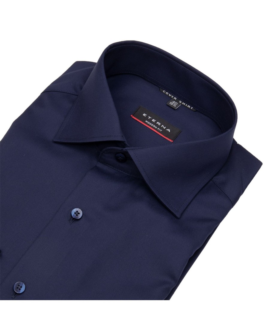 Hemden Eterna | Eterna Hemd - Modern Fit - Cover Shirt - Extra Blickdicht - Dunkelblau - Ohne Ovp