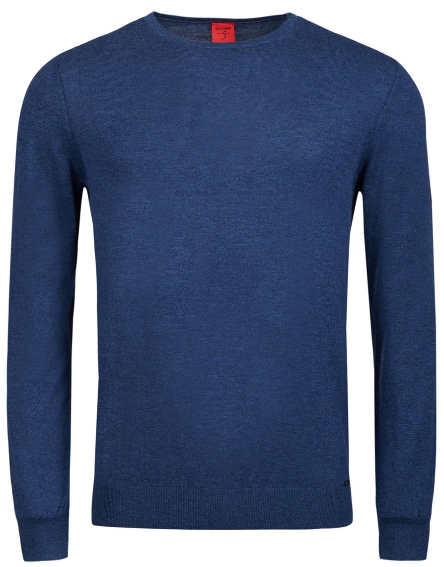 Pullover & Strick OLYMP | Olymp Pullover - Level Five - Merinowolle - Rundhals - Blau