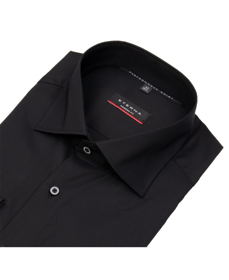 Hemden Eterna | Eterna Hemd - Modern Fit - Performance Shirt - Stretch - Schwarz