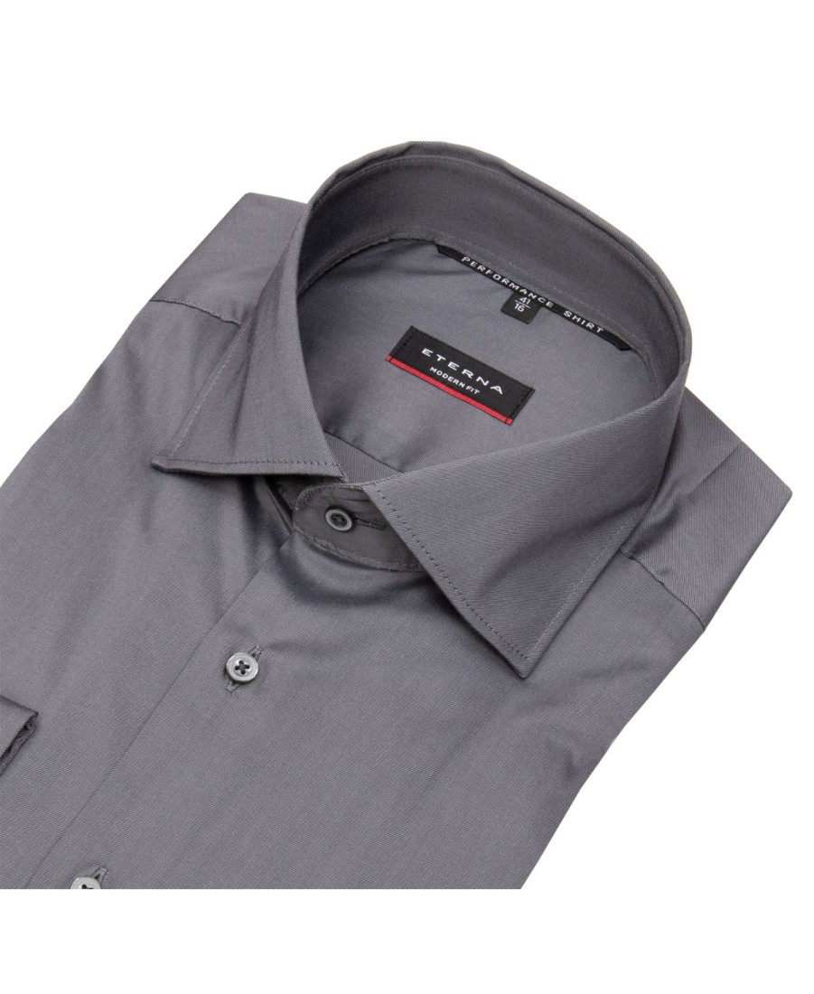 Hemden Eterna | Eterna Hemd - Modern Fit - Performance Shirt - Stretch - Anthrazit