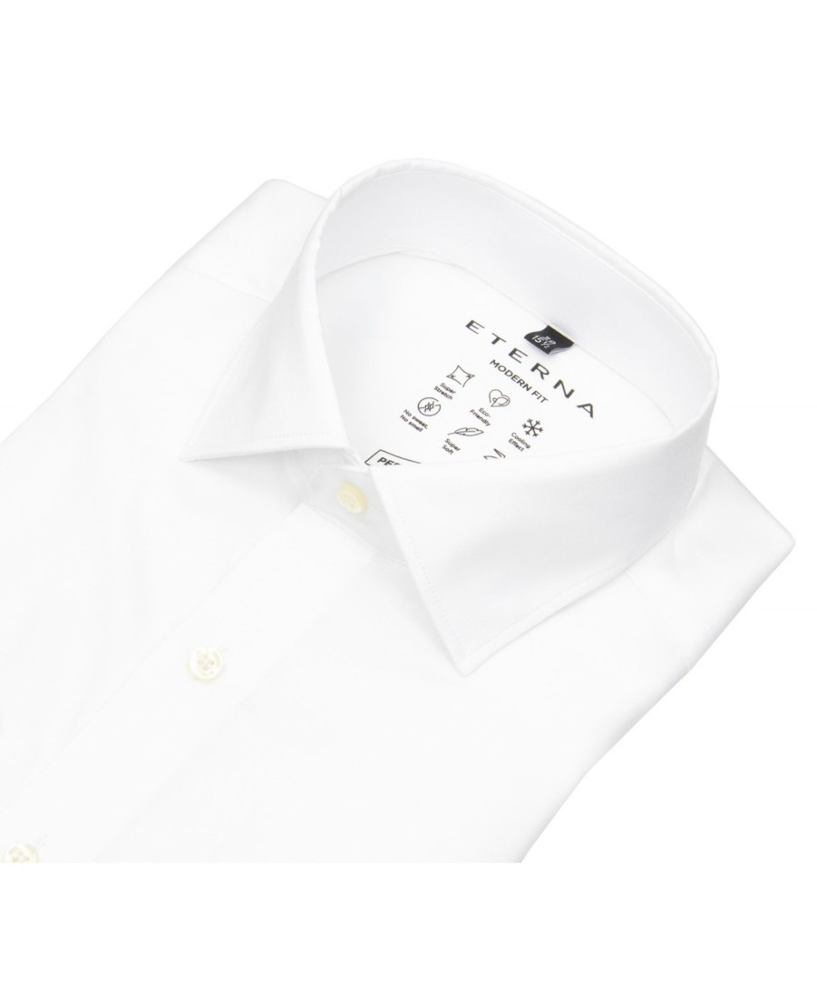 Hemden Eterna | Eterna Hemd - Modern Fit - Performance Shirt - Stretch - Weis