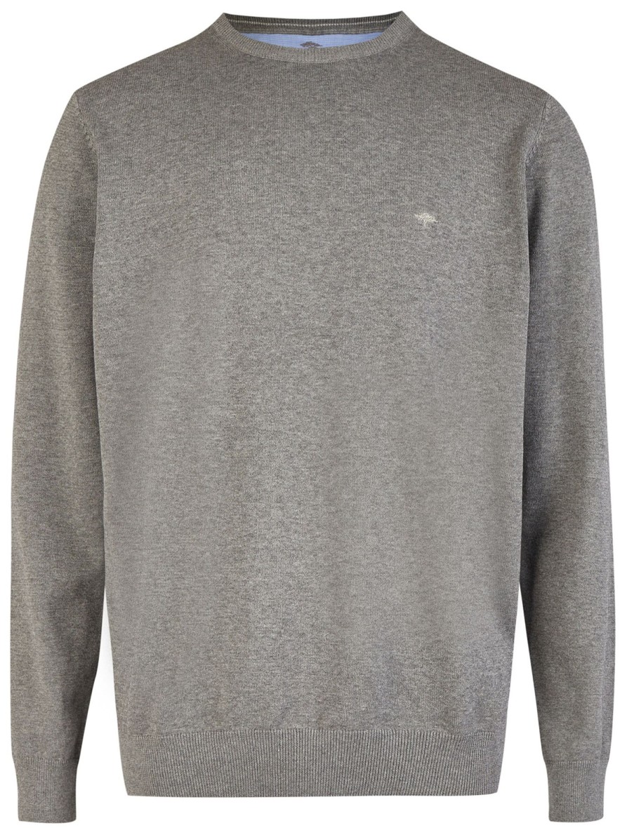 Pullover & Strick Fynch-Hatton | Fynch-Hatton Pullover - Casual Fit - Rundhals-Ausschnitt - Grau