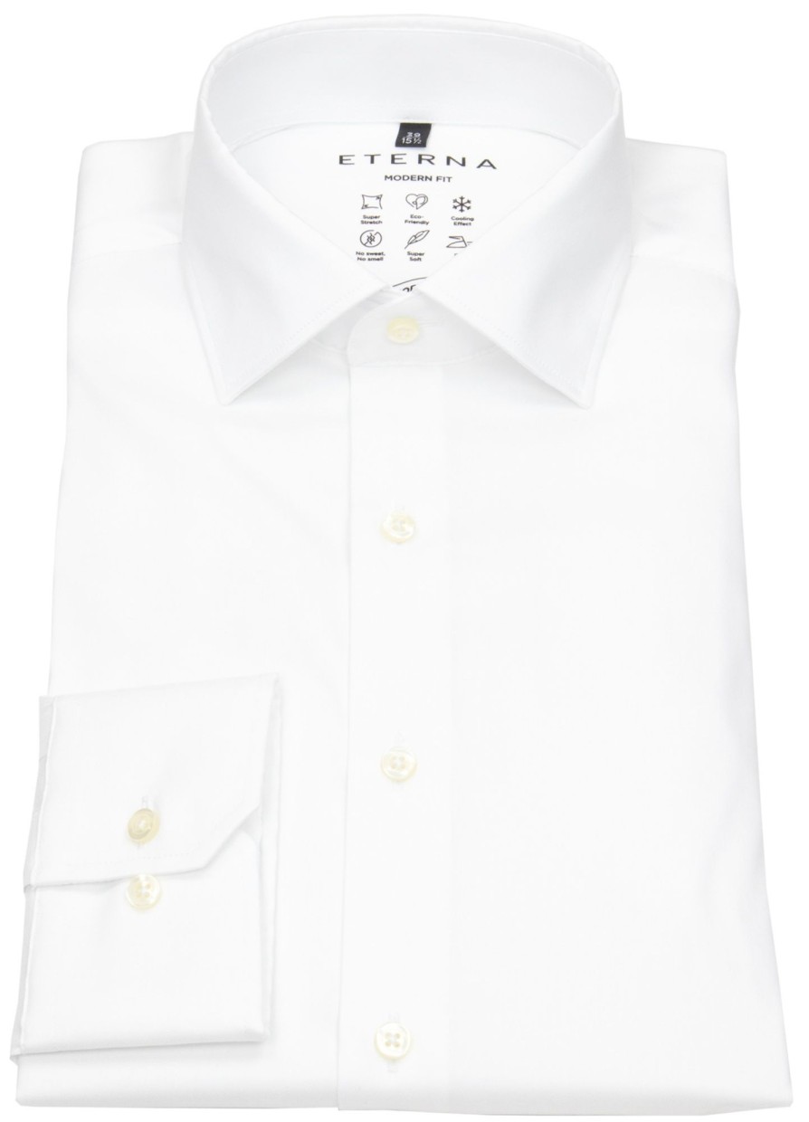 Hemden Eterna | Eterna Hemd - Modern Fit - Performance Shirt - Stretch - Weis - Ohne Ovp