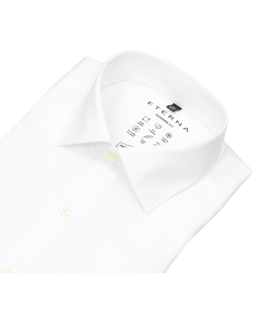 Hemden Eterna | Eterna Hemd - Modern Fit - Performance Shirt - Stretch - Weis - Ohne Ovp