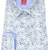 Hemden Pure | Pure Hemd - Slim Fit - Kentkragen- Print - Blau / Grau