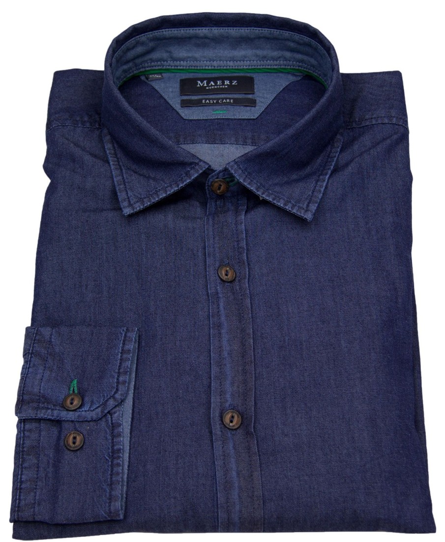 Hemden MAERZ Muenchen | Maerz Muenchen Hemd - Comfort Fit - Jeanshemd - Blau