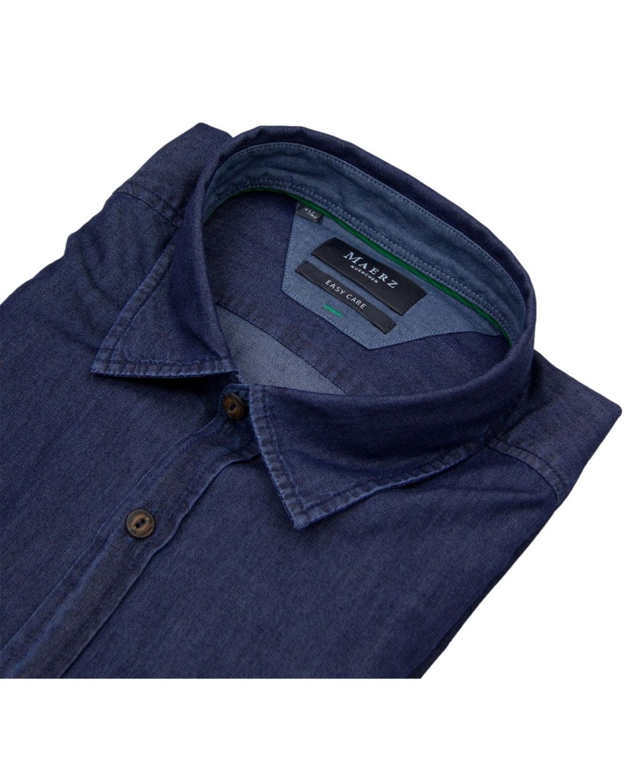 Hemden MAERZ Muenchen | Maerz Muenchen Hemd - Comfort Fit - Jeanshemd - Blau