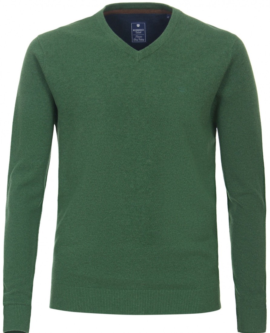 Pullover & Strick Redmond | Redmond Pullover - V-Ausschnitt - Strick - Grun